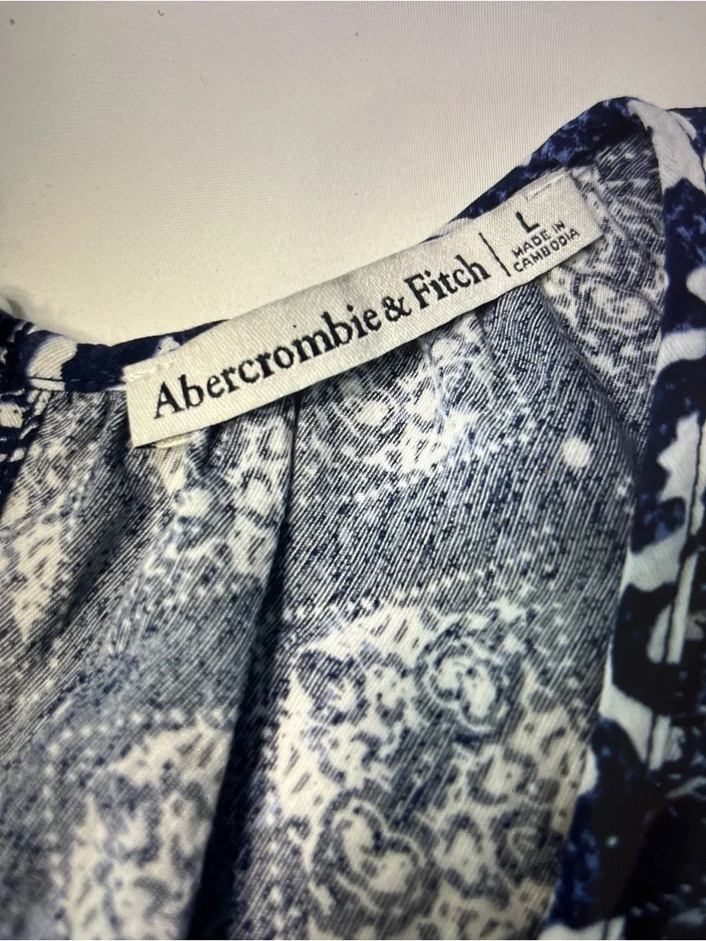 Abercrombie & Fitch Navy and White cutout ring Maxi dress… Sz L