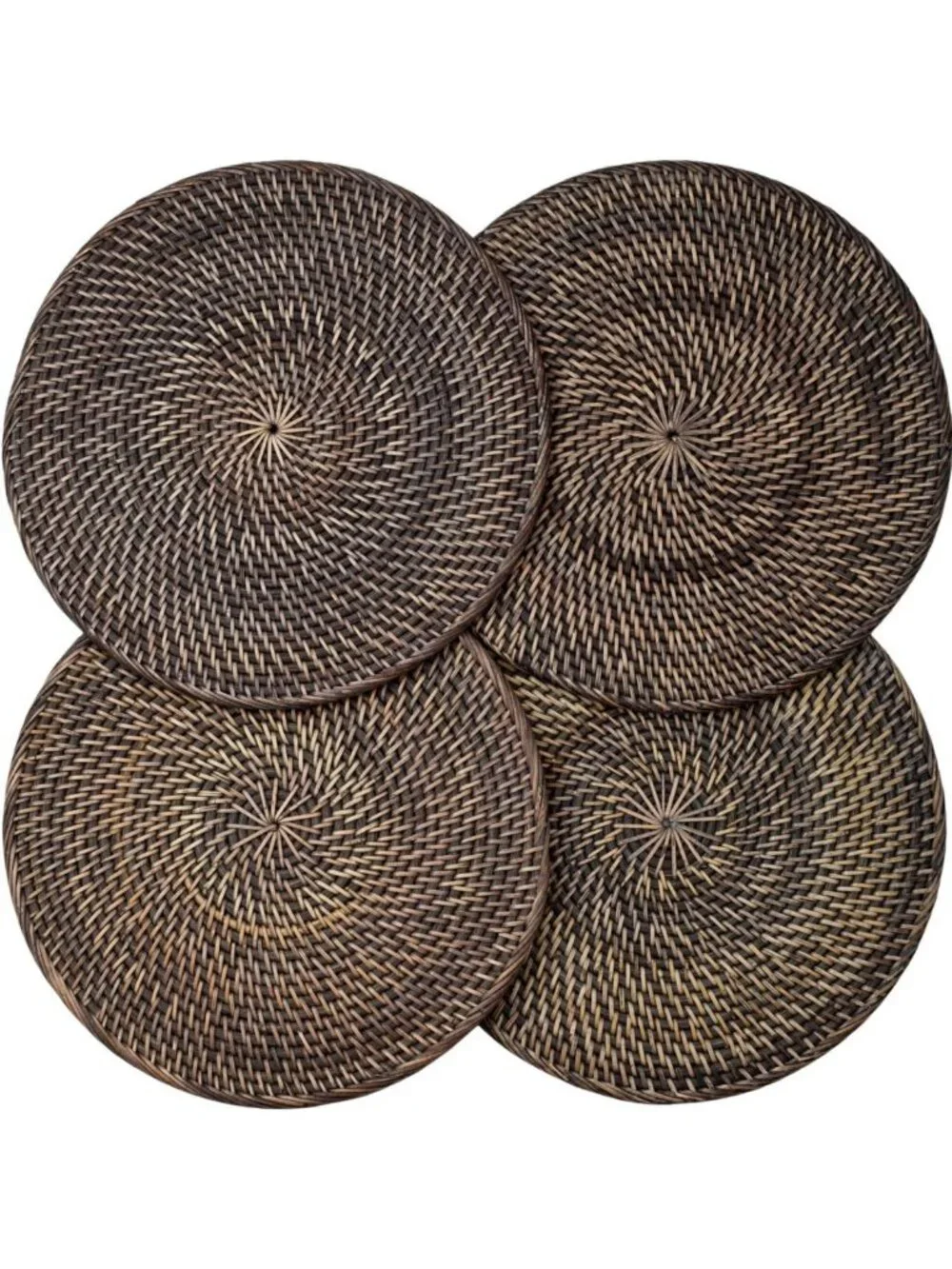 4-Pack Round Rattan Placemats - 13