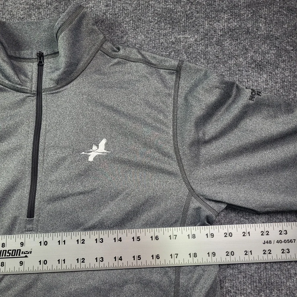 The North Face Mens‎ Gray Quarter Zip Pullover Bird Logo Size Medium