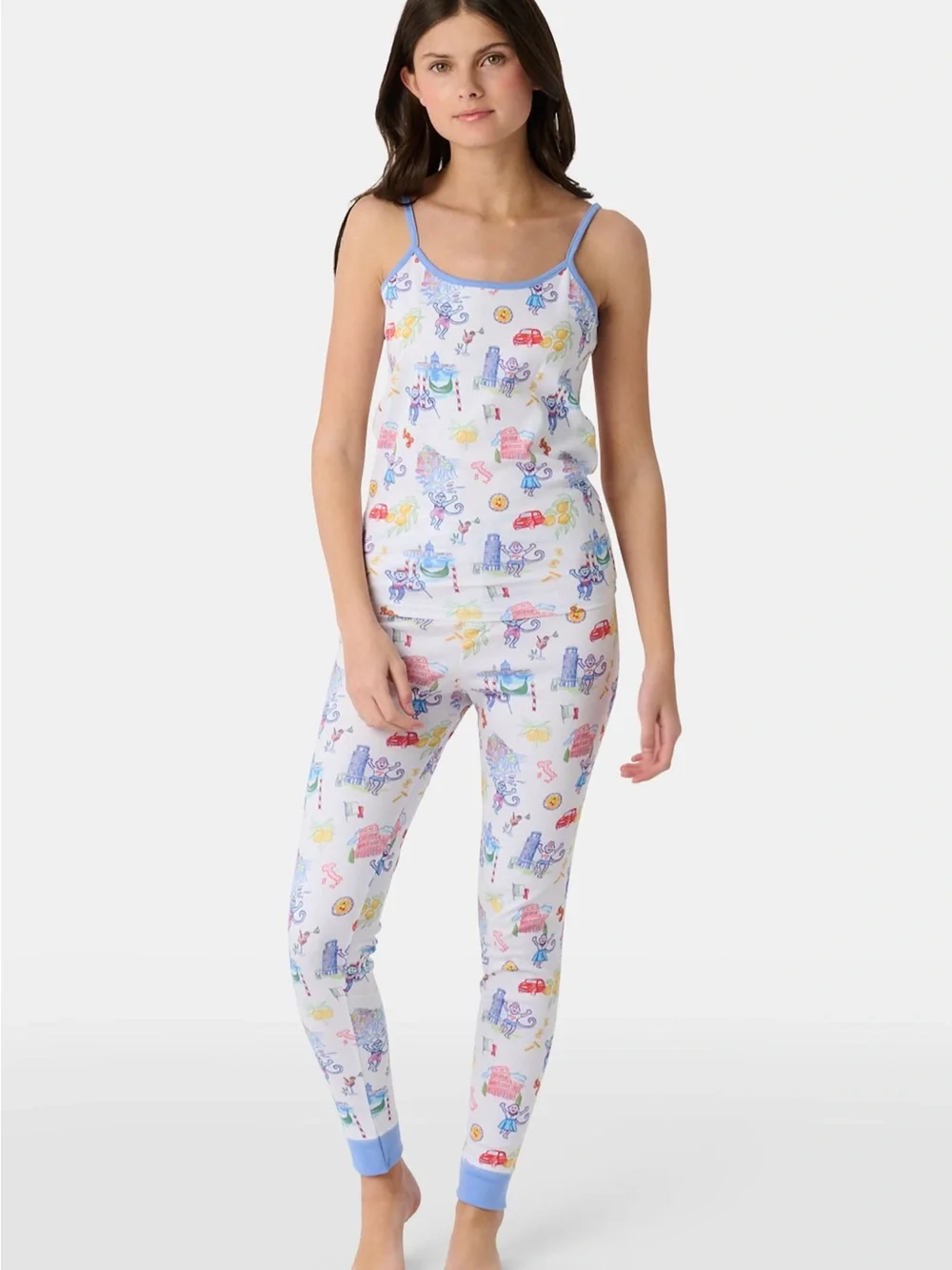 Kids Roller Rabbit Italy Monkey Print Pajama Set - Multicolor