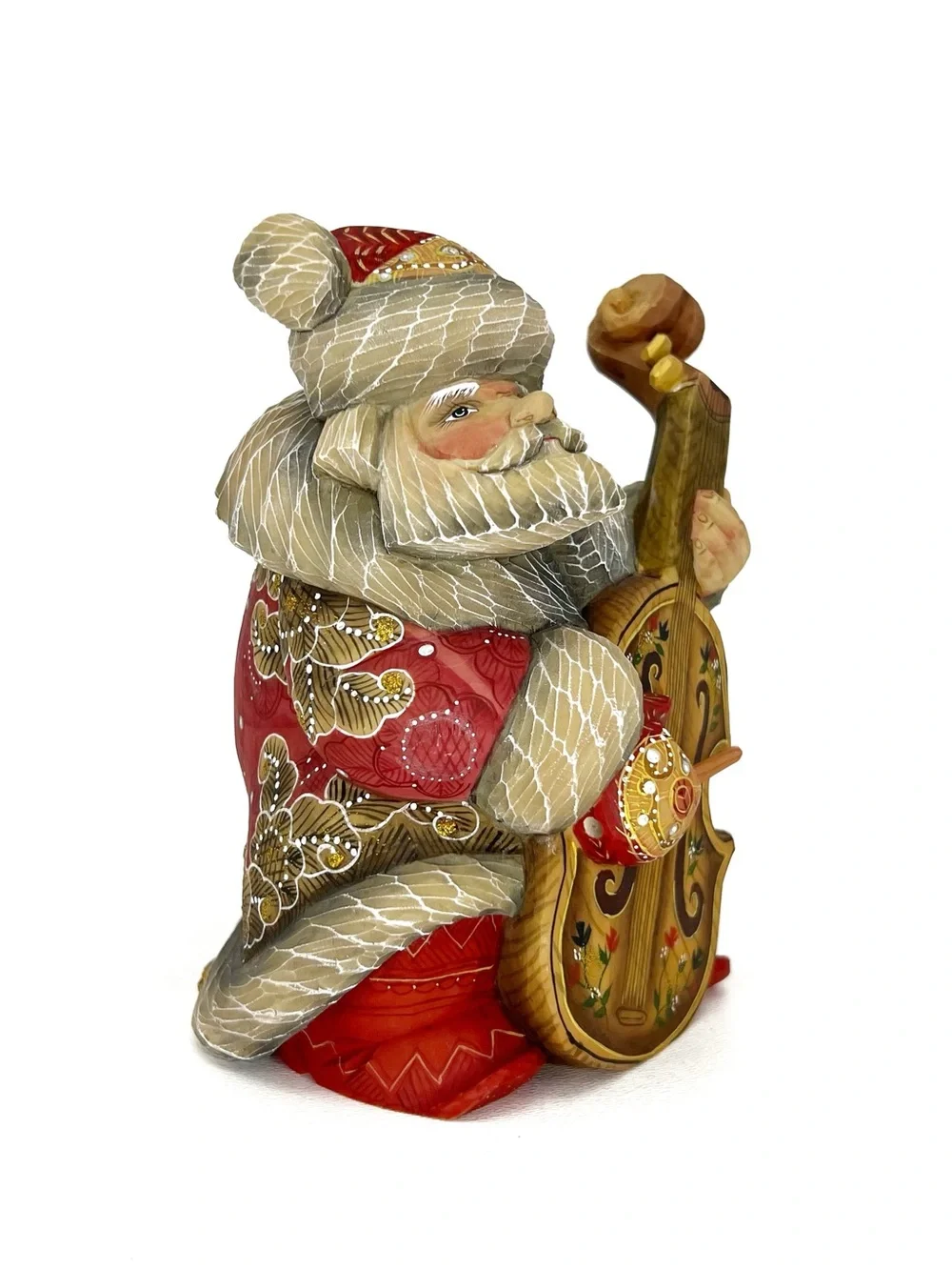G.Debrekht Cellist Santa 2003 Hand-Painted Figurine #51481-1 Jolly Orchestra