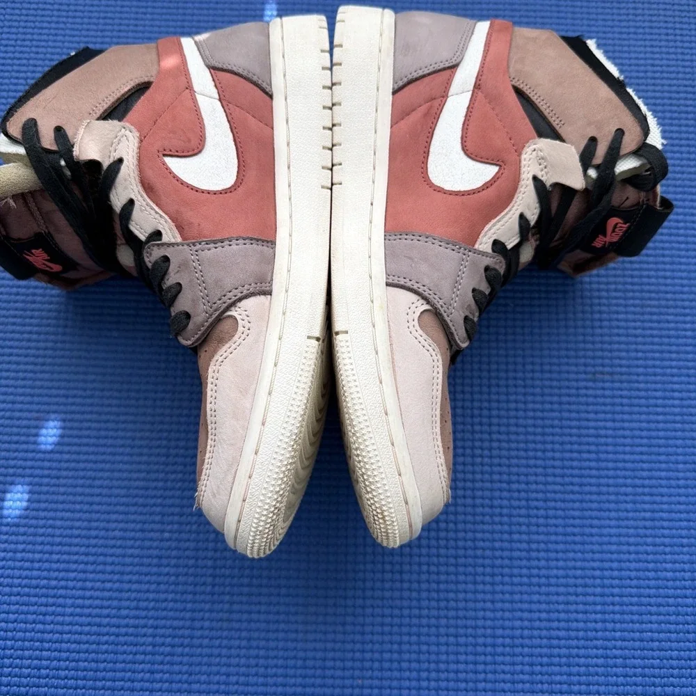 Nike Air Jordan 1 ZOOM AIR High Top Suede Sneakers Brown Tan Sz-US 7 Basketball