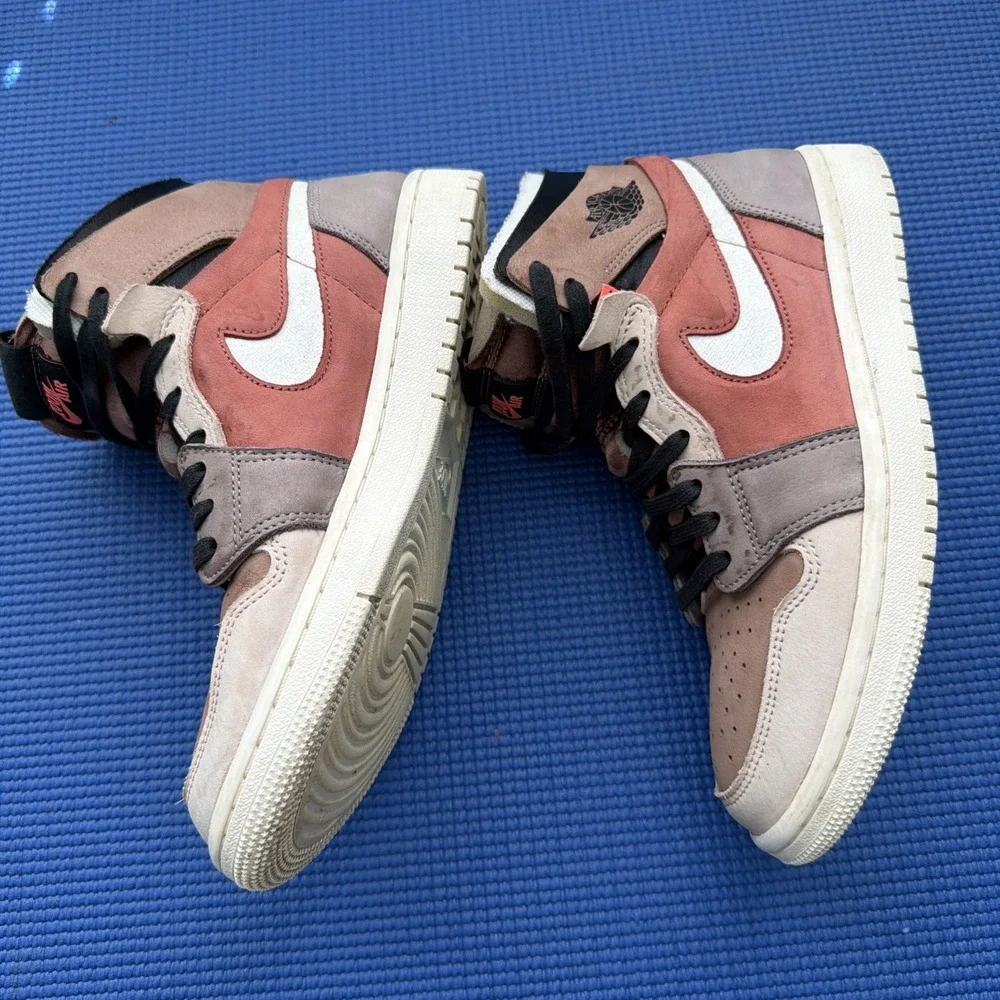 Nike Air Jordan 1 ZOOM AIR High Top Suede Sneakers Brown Tan Sz-US 7 Basketball