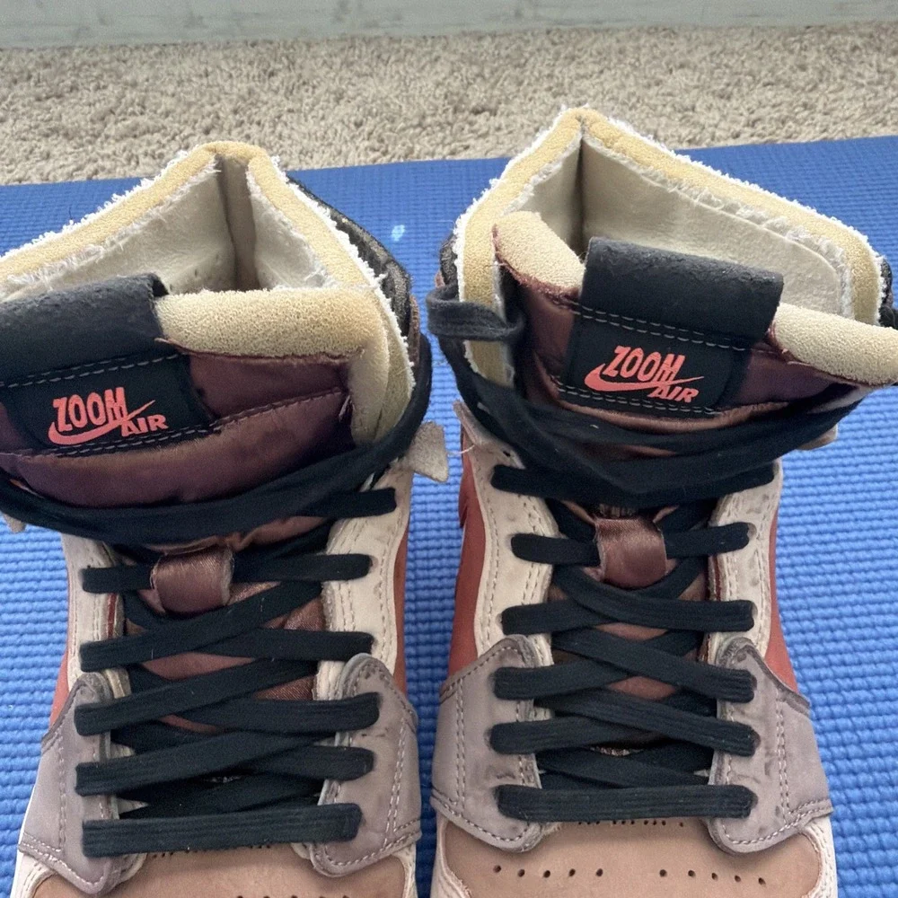 Nike Air Jordan 1 ZOOM AIR High Top Suede Sneakers Brown Tan Sz-US 7 Basketball