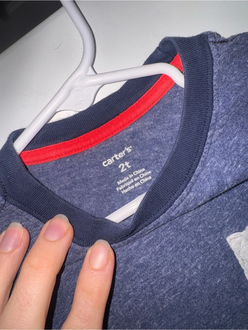 Carter's Navy Tee with Heather Gray Pocket & Shorts