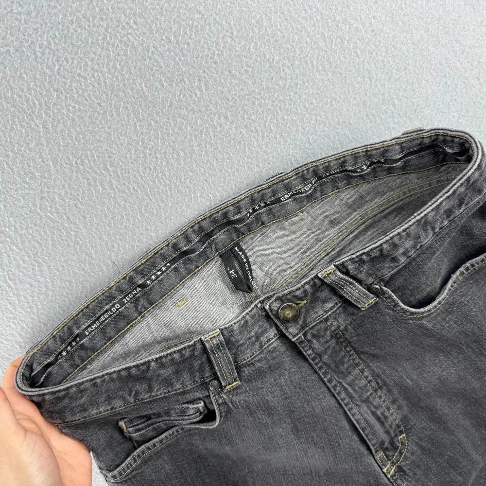 Ermenegildo Zegna Jeans Mens 34 (Fits 33x30) Gray‎ Denim Straight Leg Italy