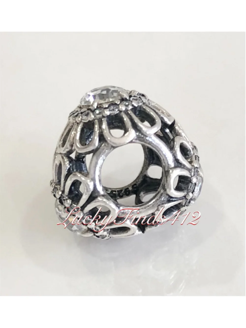 Authentic Pandora Floral Brilliance Charm Retired Pandora Charm