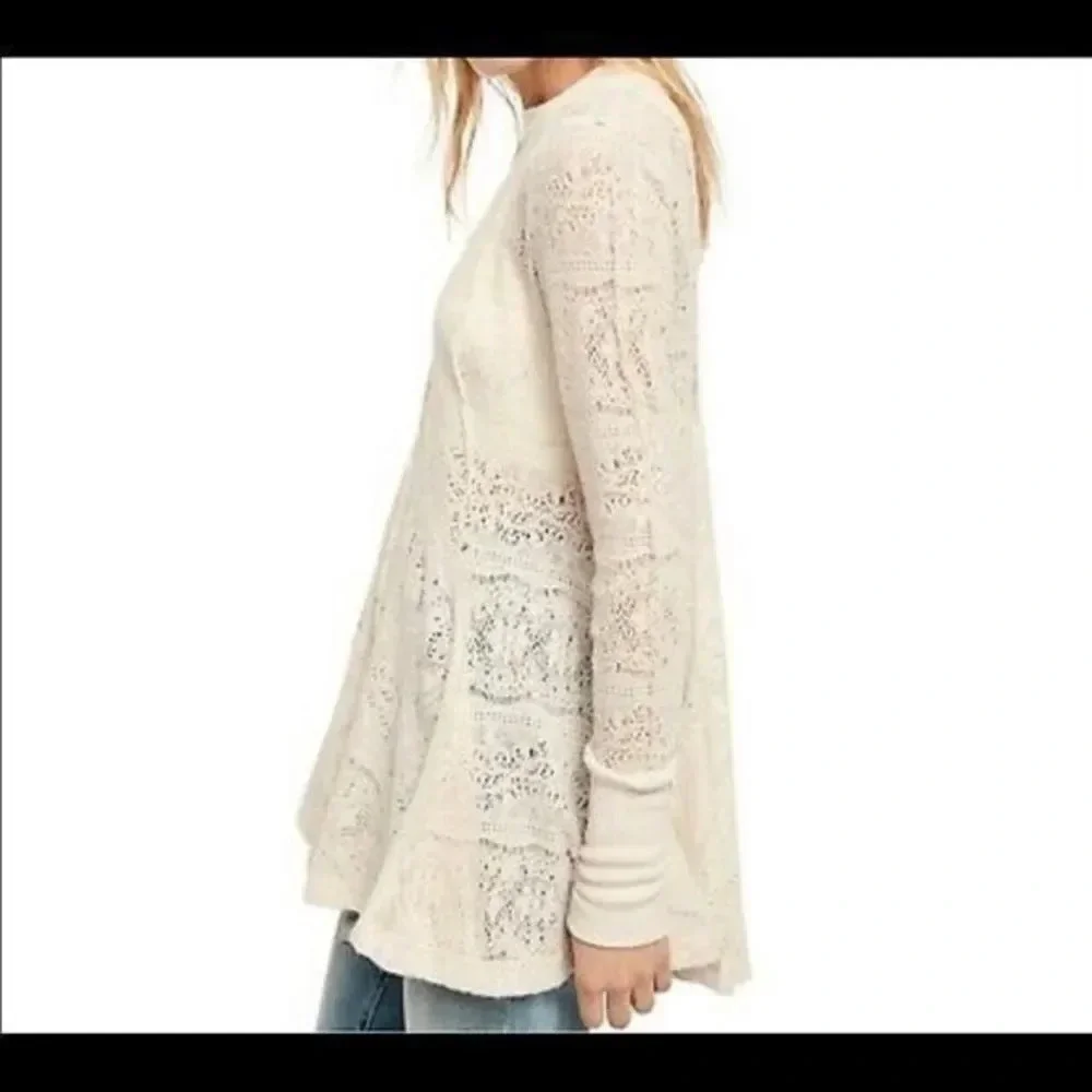 Free people Ivory Coffee Chamoix tunic