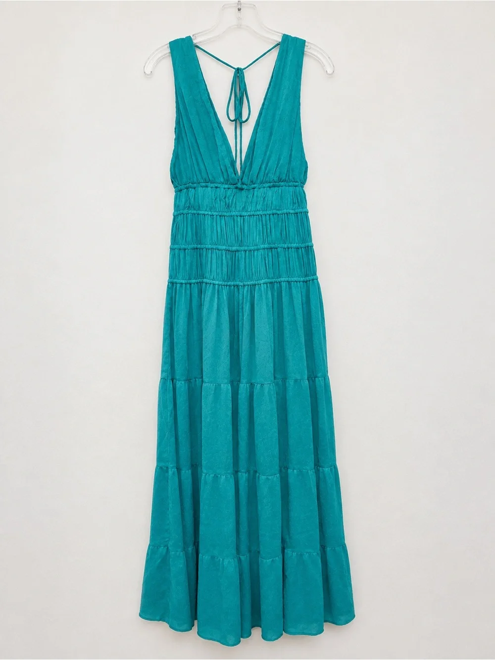 Abercrombie & Fitch Teal Tiered Maxi Dress XS Petite NWT