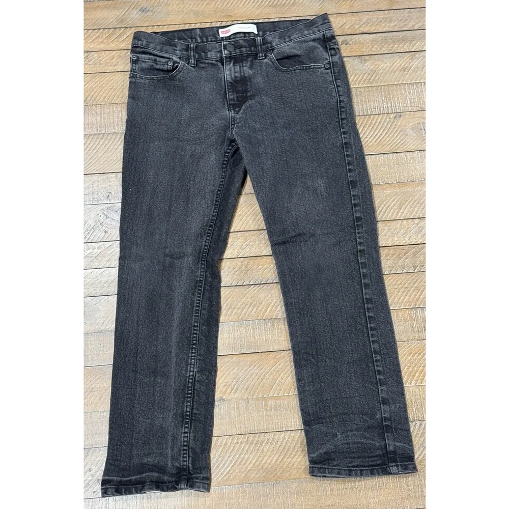 Levi’s 511 Fit Slim Straight Jeans Black Washed - Husky Boys Size 14 W 33 L 28
