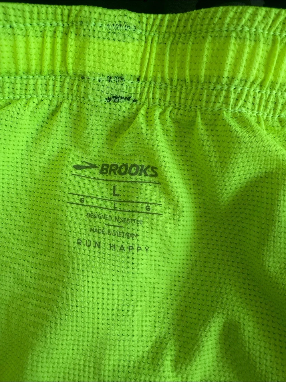 Brooks Men’s Running Shorts Large Black/Gray Camo Lined Mesh Drawstring