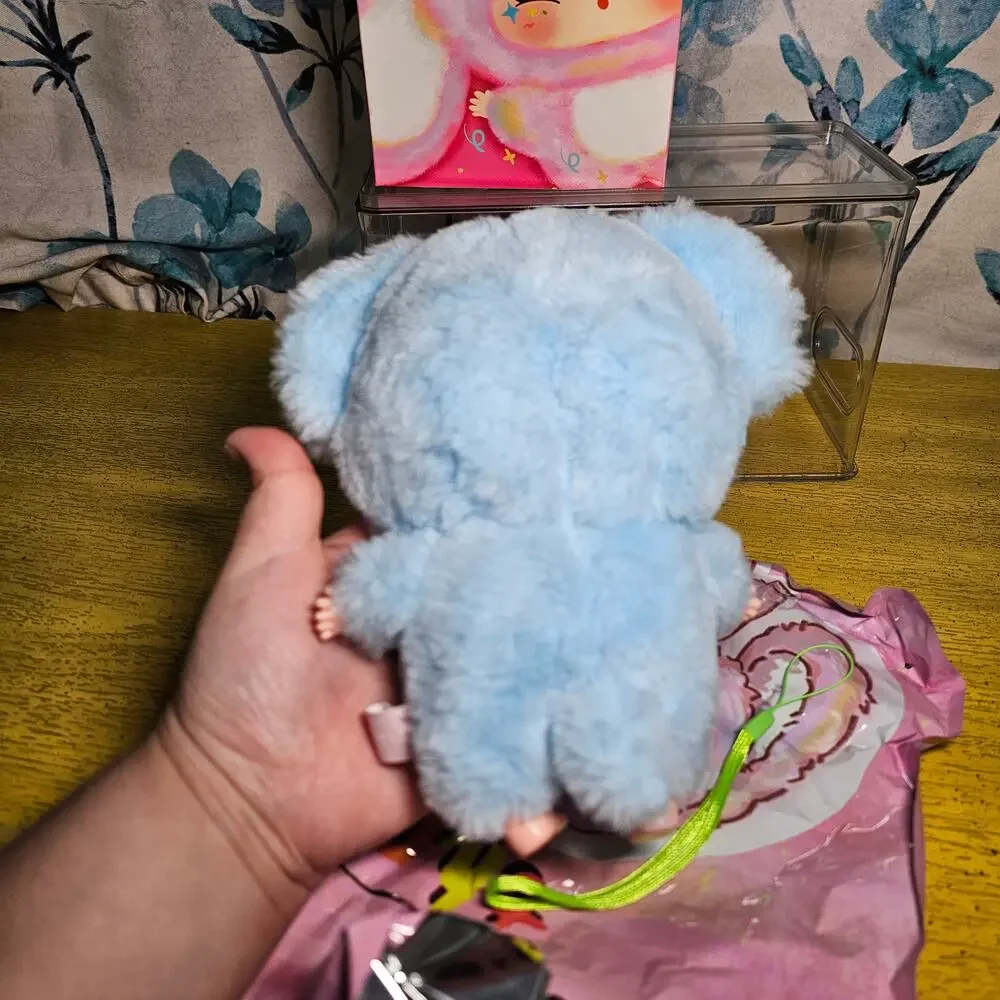 Baby Three Animal Party OPENED Elephant Plush 360 Boba Eyes Pink Hair Pouting