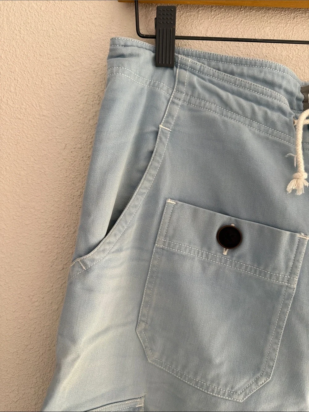 18 east - PLAZA TECH CARGO PANT - Baby blue 100% Cotton - size Medium