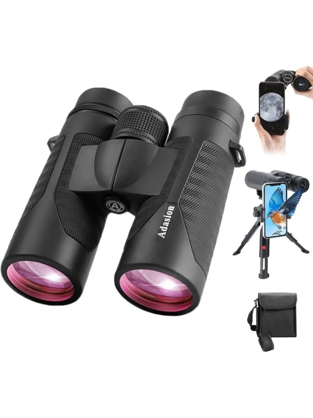 High-Powered 12x42 Binoculars for Adults with Phone Adapter & Tripod - Outdoor