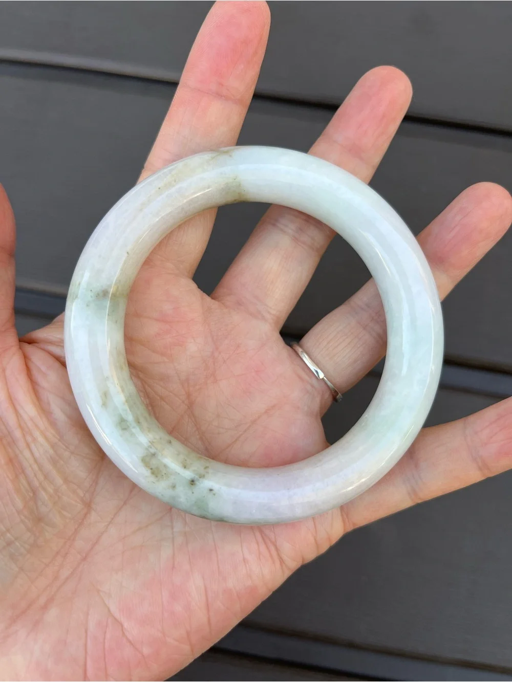 BW110-RP 56.5mm Certified Untreated Grade A Burmese Jadeite Bangle Jade Bracelet