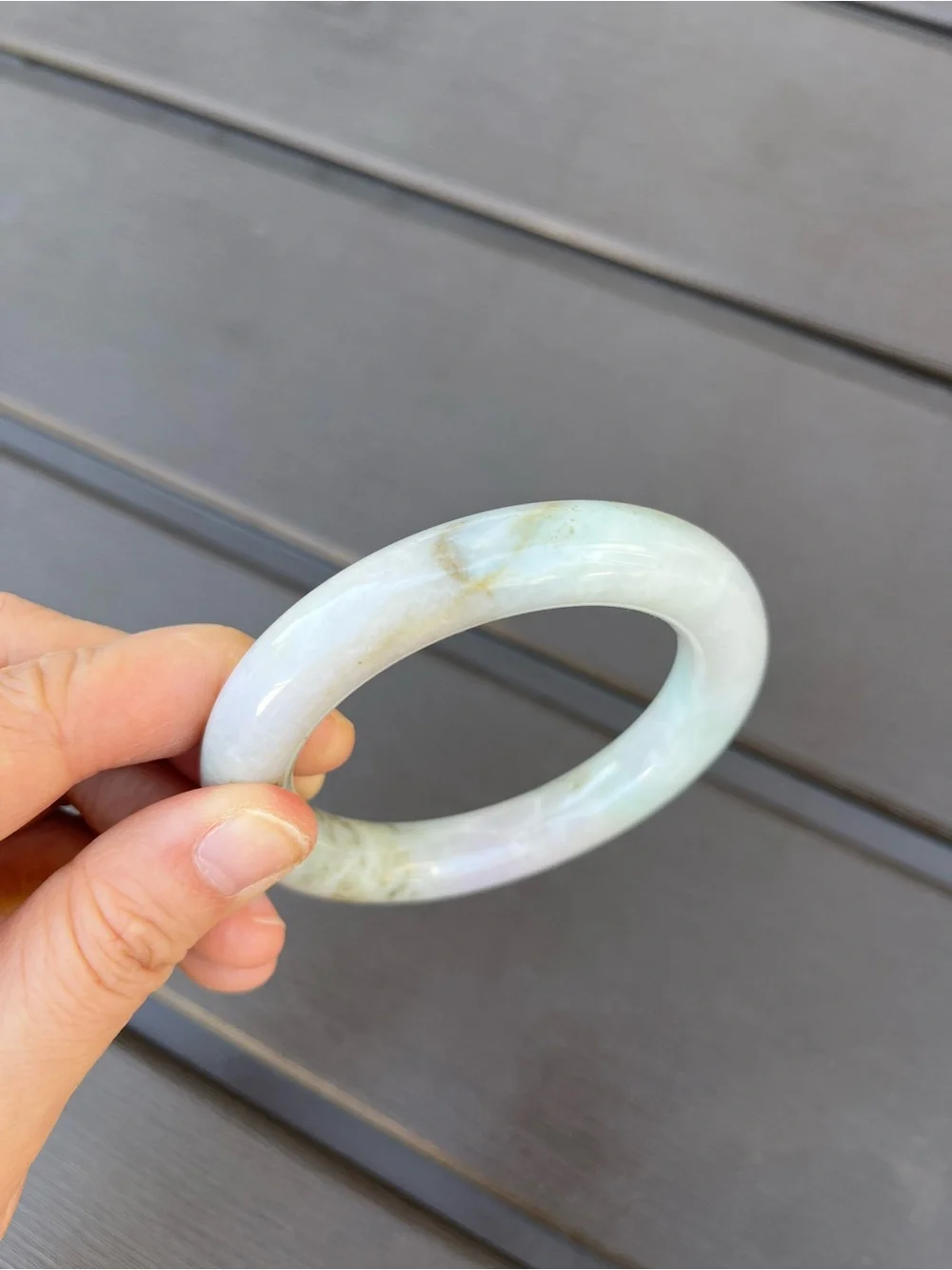 BW110-RP 56.5mm Certified Untreated Grade A Burmese Jadeite Bangle Jade Bracelet