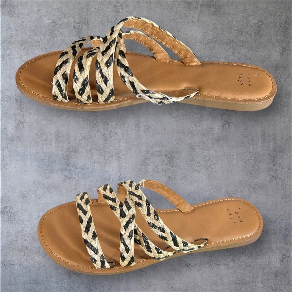 Woven Aesthetic Strappy Slip On Flats Slides Lalli Sandals Beachy Vacay