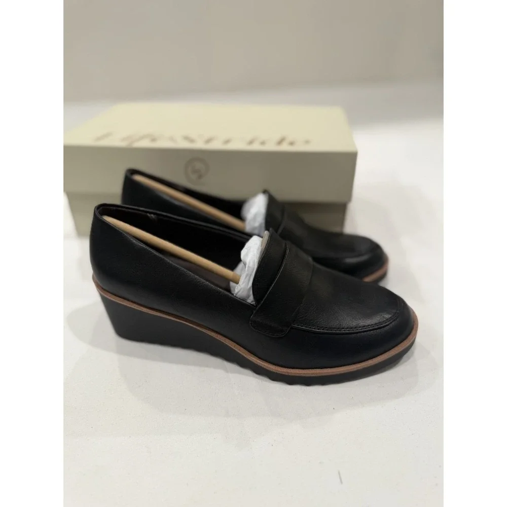LifeStride Zed 2 Wedge Loafers size 6.5 women's, Black soft cushion shock absorb