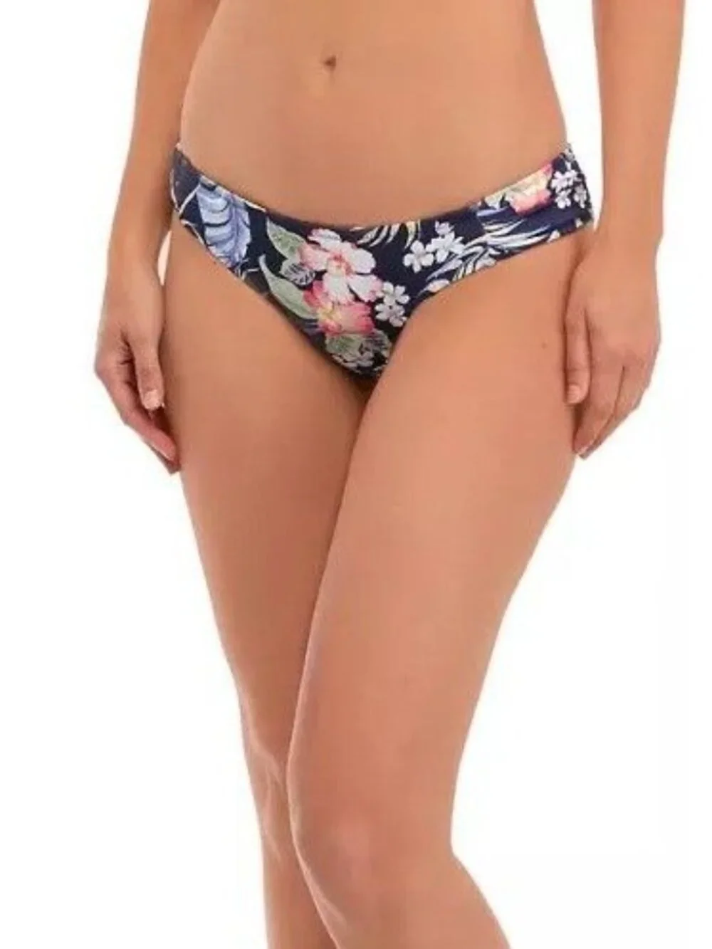 Jessica Simpson M Stranded in Paradise Ruched Hipster Swimwear Bikini Bottom