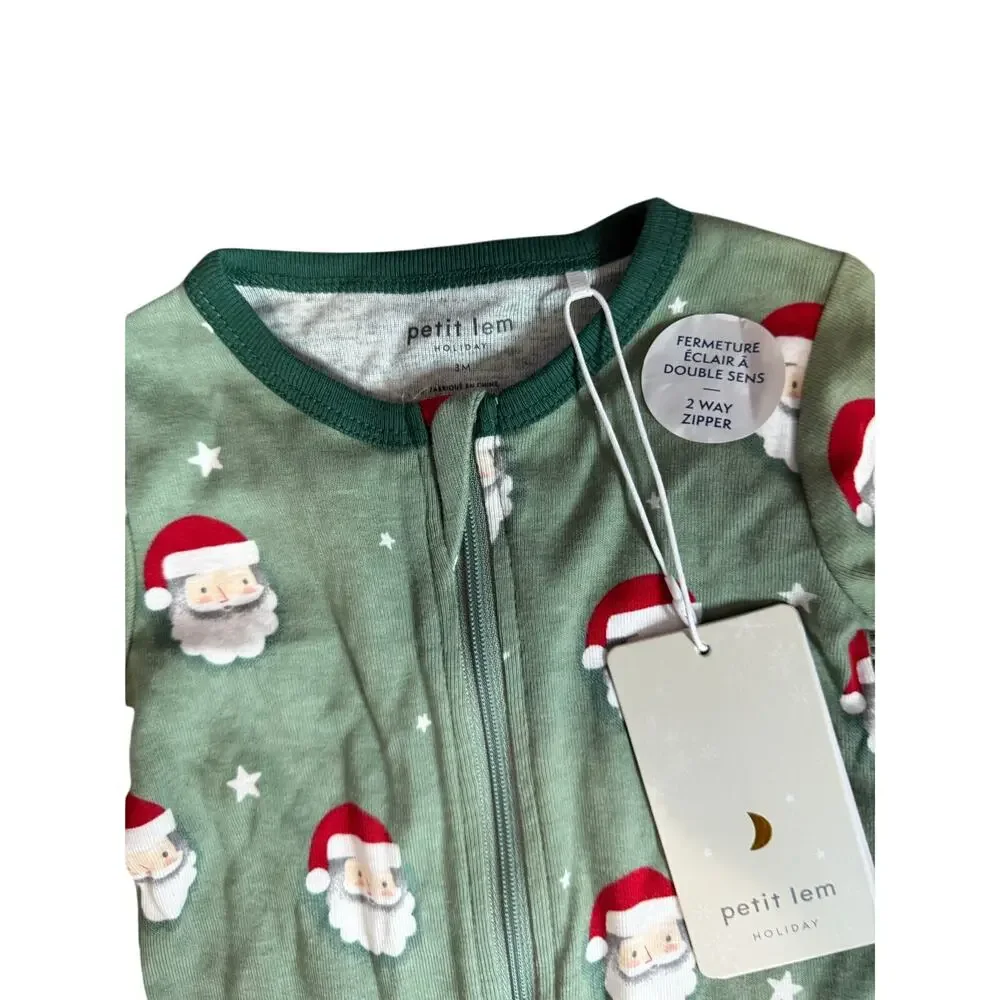 Petit Lem Holiday Santa Footie One Piece Size 3 Months