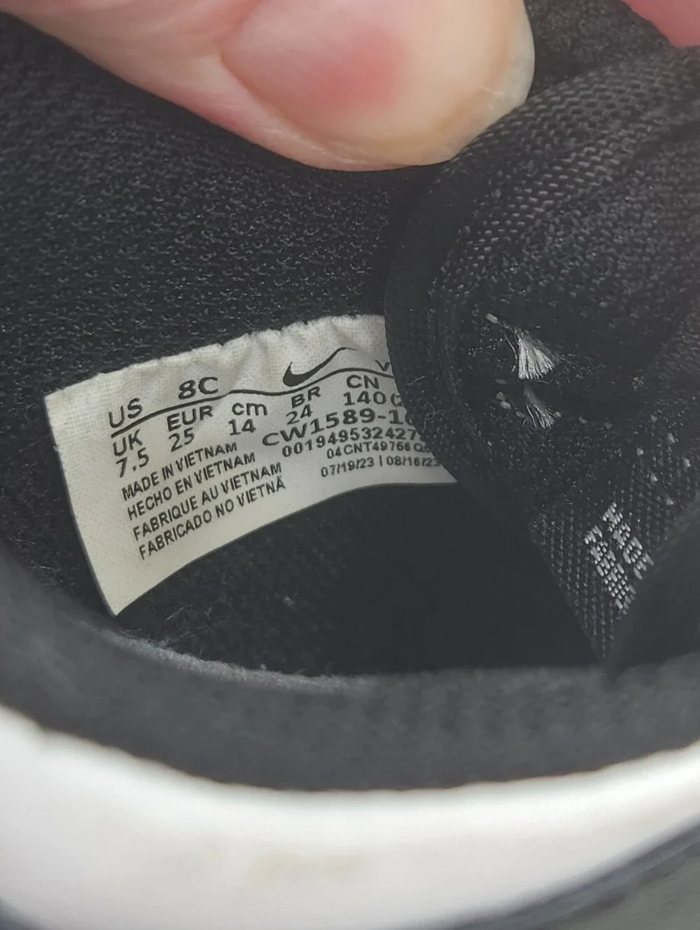 Nike Dunk Low Panda Black And White Sneakers Child Size 8c