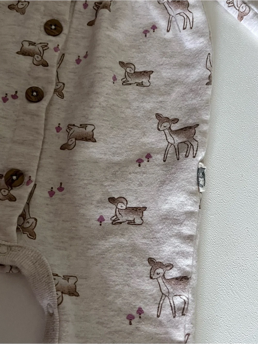 Rabbit And Bear Organic Cotton Deer Print Baby Outfit Size 3-6 Months