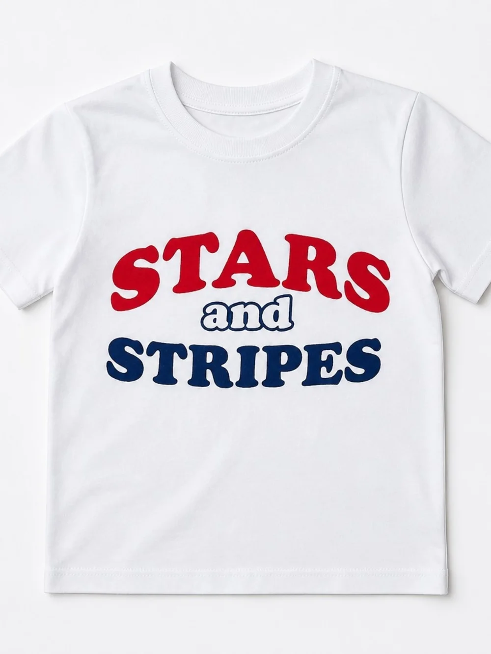 Celebrate It White Tee with Red and Navy 'Stars and Stripes' Graphic