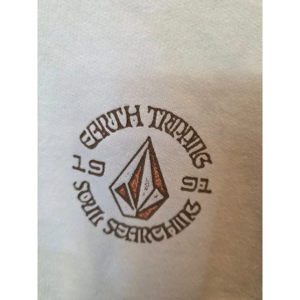 Volcom Crewneck Skate Sweatshirt Men's XL Cream Earth Graphic Tripping Surf