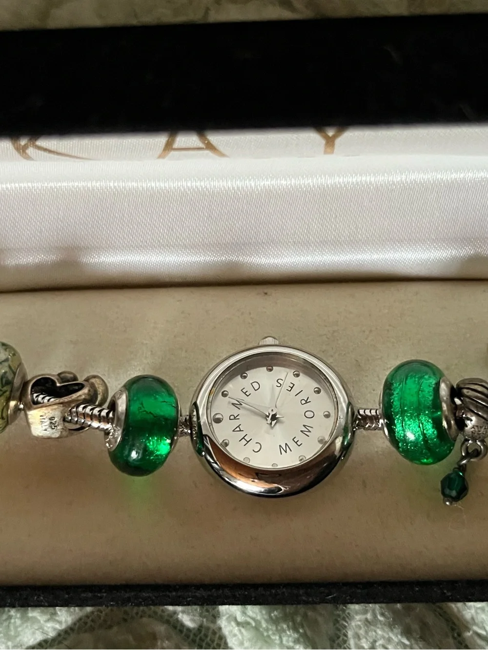 Vintage KAY Jewelers Charmed Memories Beaded Charm Watch Bracelet