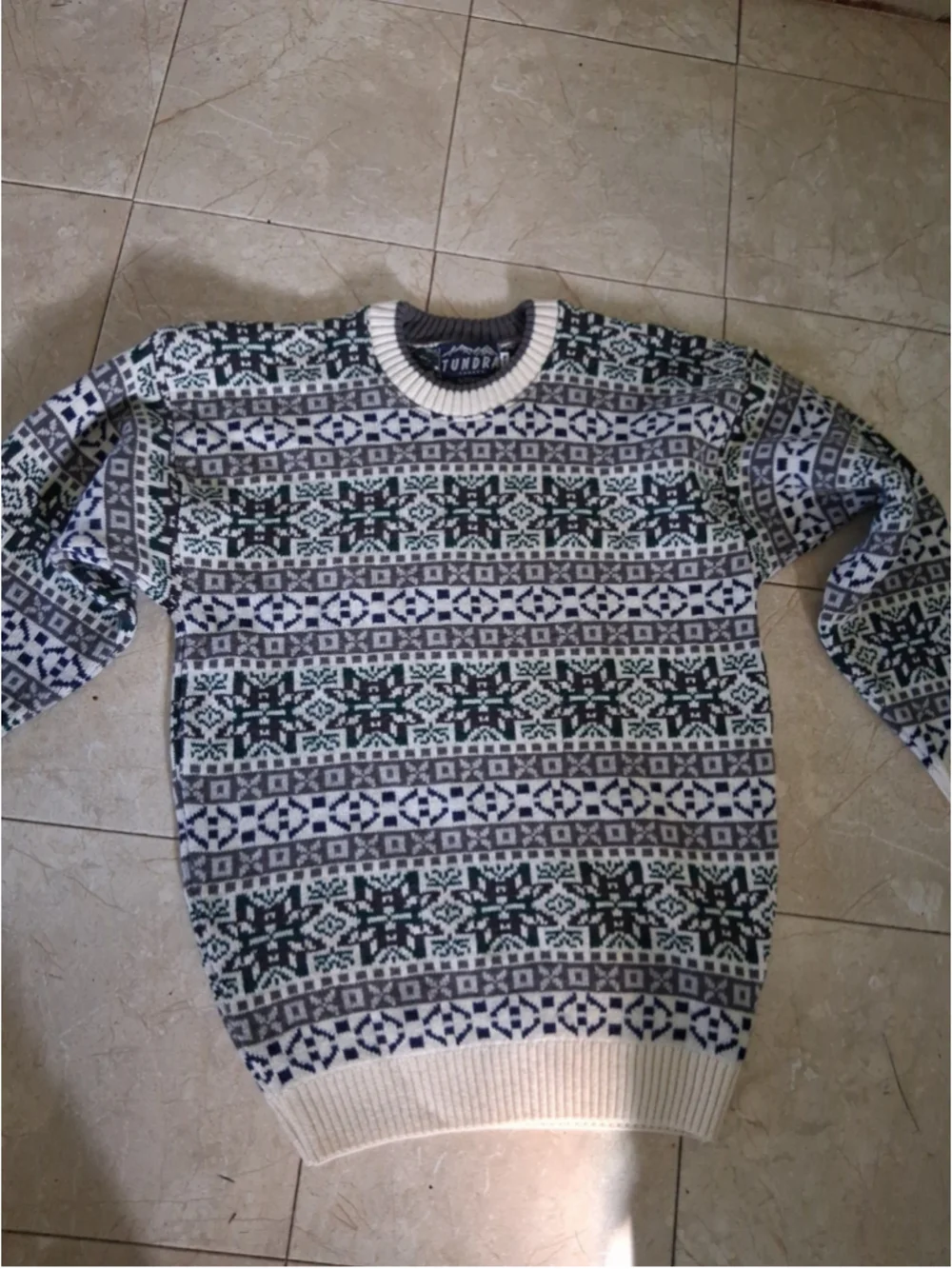 Vintage Tundra Canada Sweater Mens Fair Isle 90s Knit M