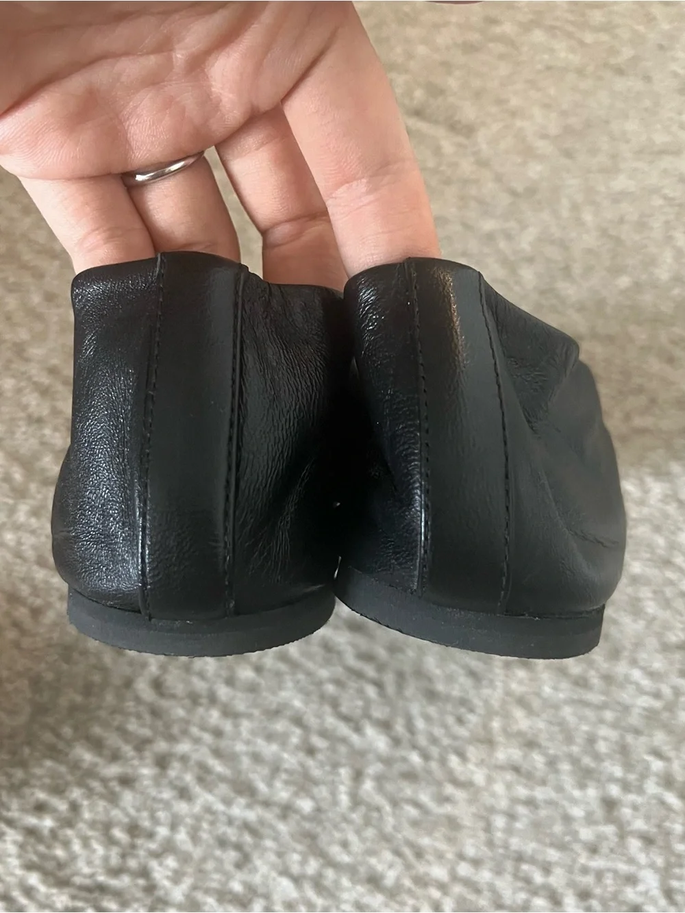 New Reformation Blaine Flat Black Leather Size 8