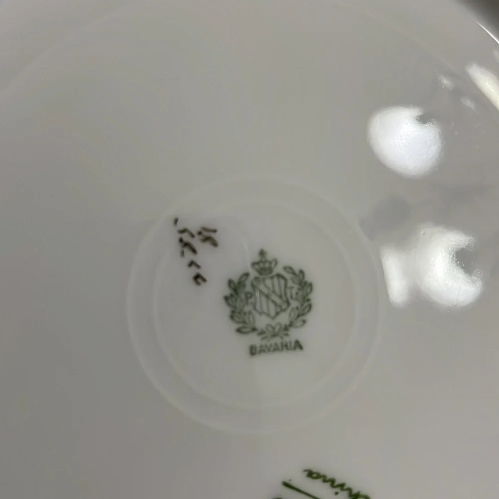 Antique Bavaria (Germany)porcelain plate hand painted & signed blue floral China