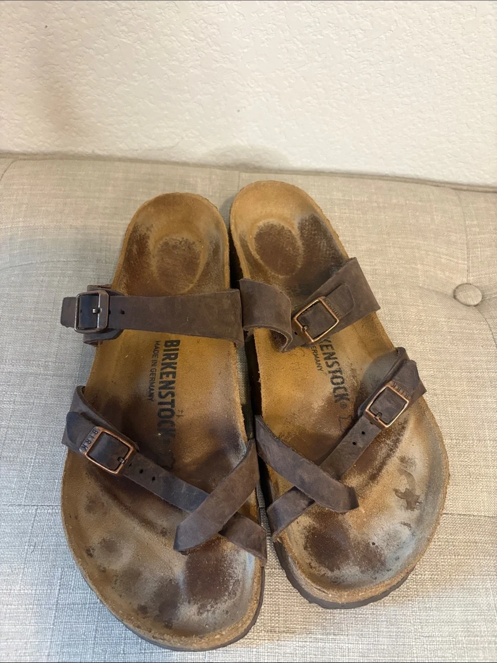 Birkenstock Dark Brown Suede Crisscross Strap Sandals size 40