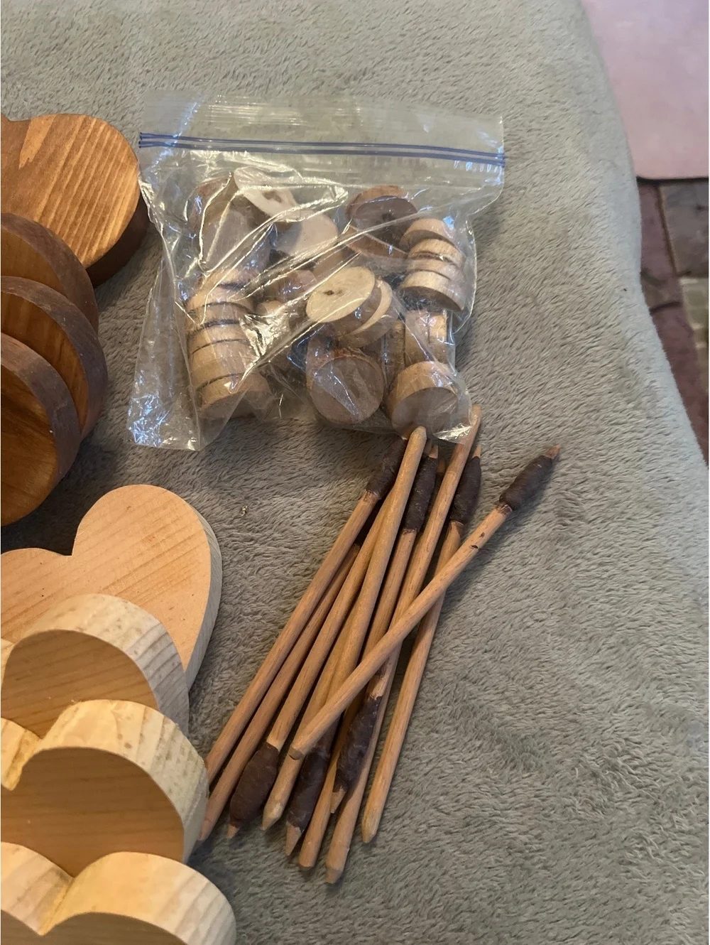 Assorted Wooden Craft Shapes and Sticks Set