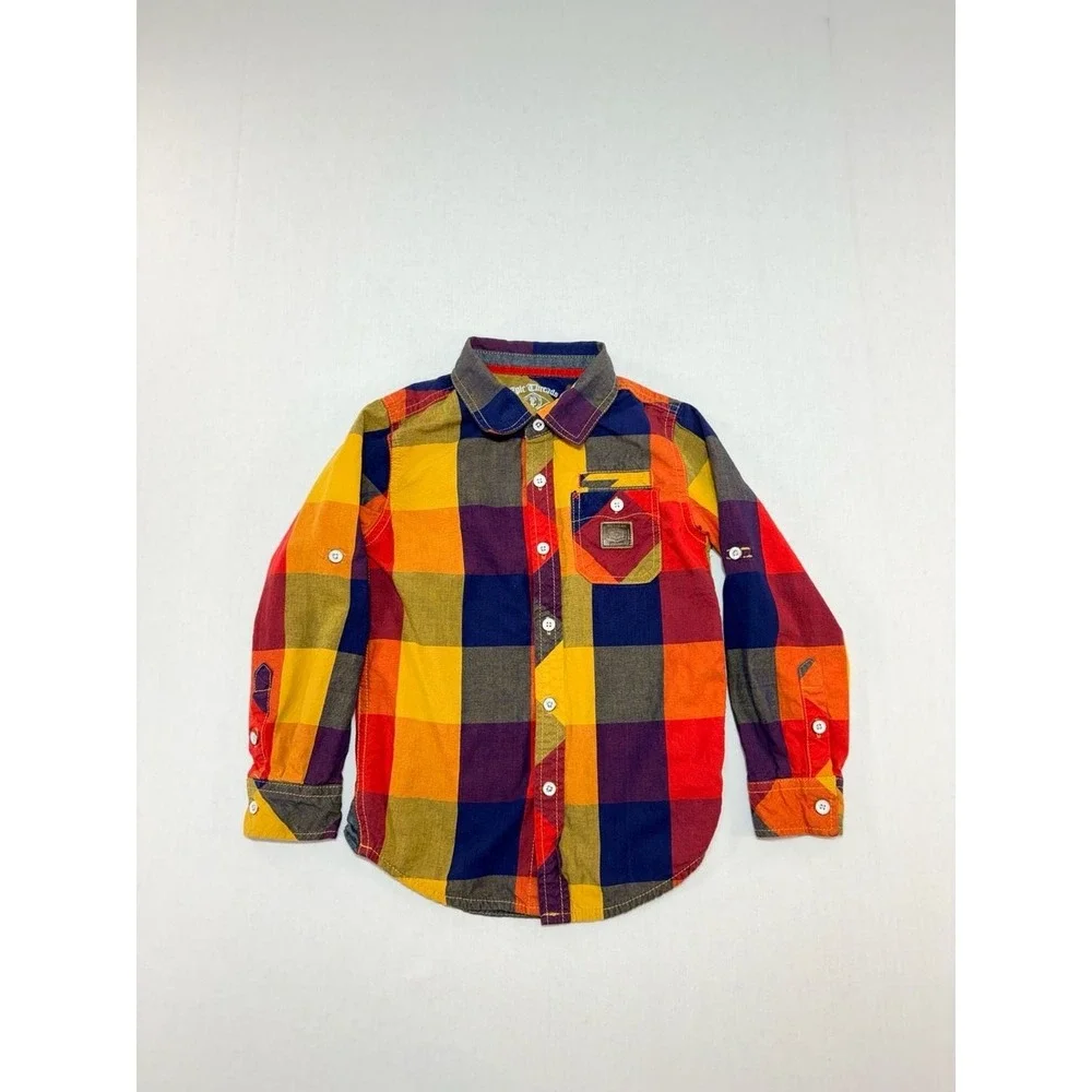 Epic Threads Boys Multi Color Buffalo Plaid Button Down Shirt Size 5 25117RT