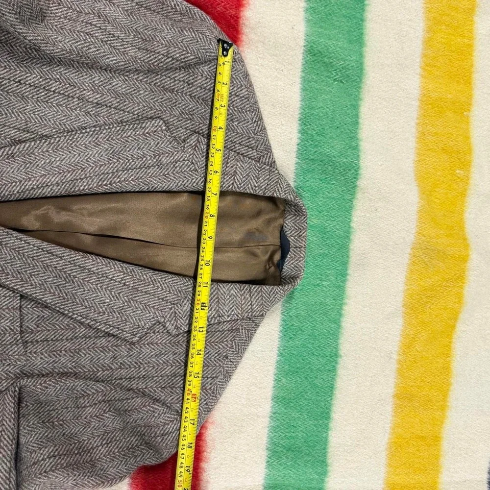 Joseph Spiess Harris Tweed Herringbone Striped Blazer Sport Coat Jacket 40L
