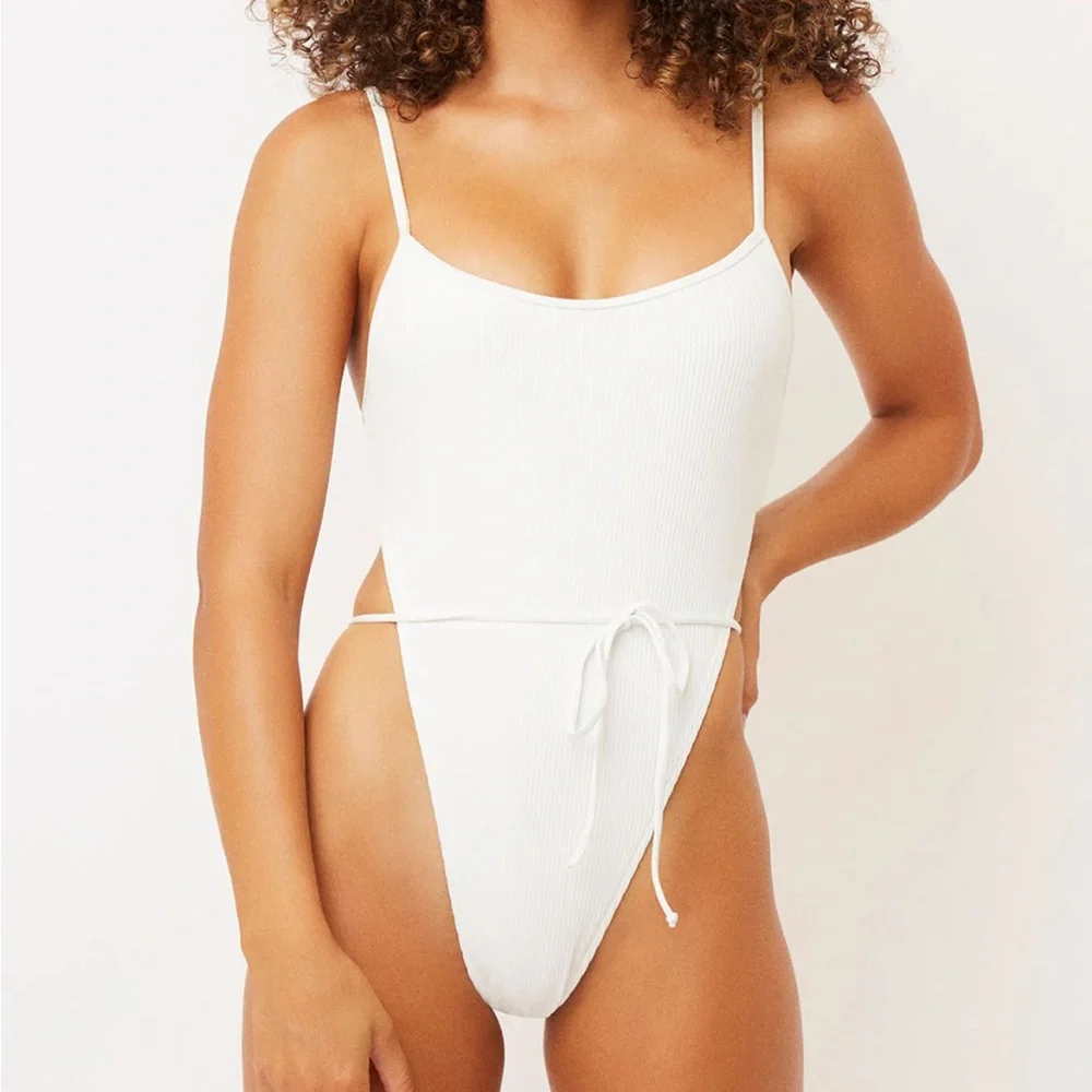 Frankie's Bikinis White One-Piece Swimsuit