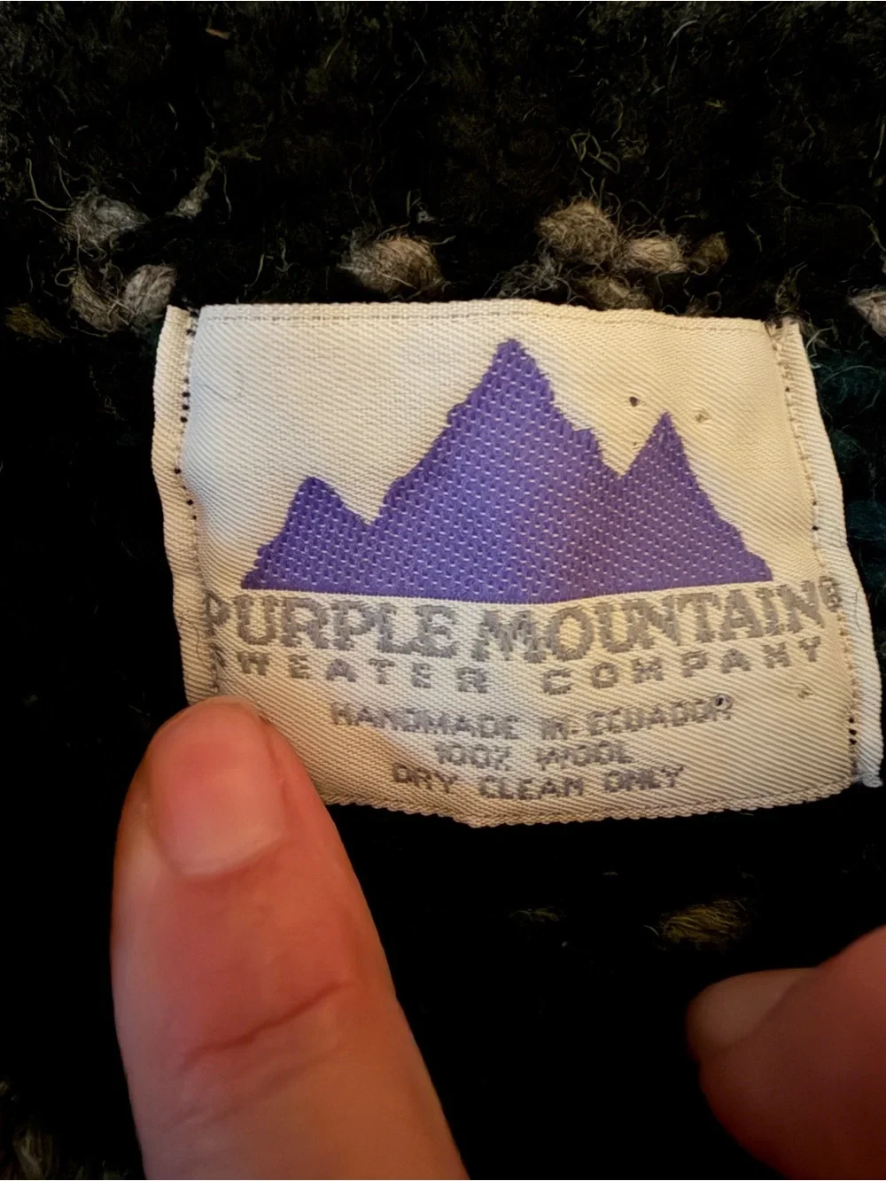 Vintage Purple Mountain Handknit Wool Fair Isle Sweater Pullover Mens M/L