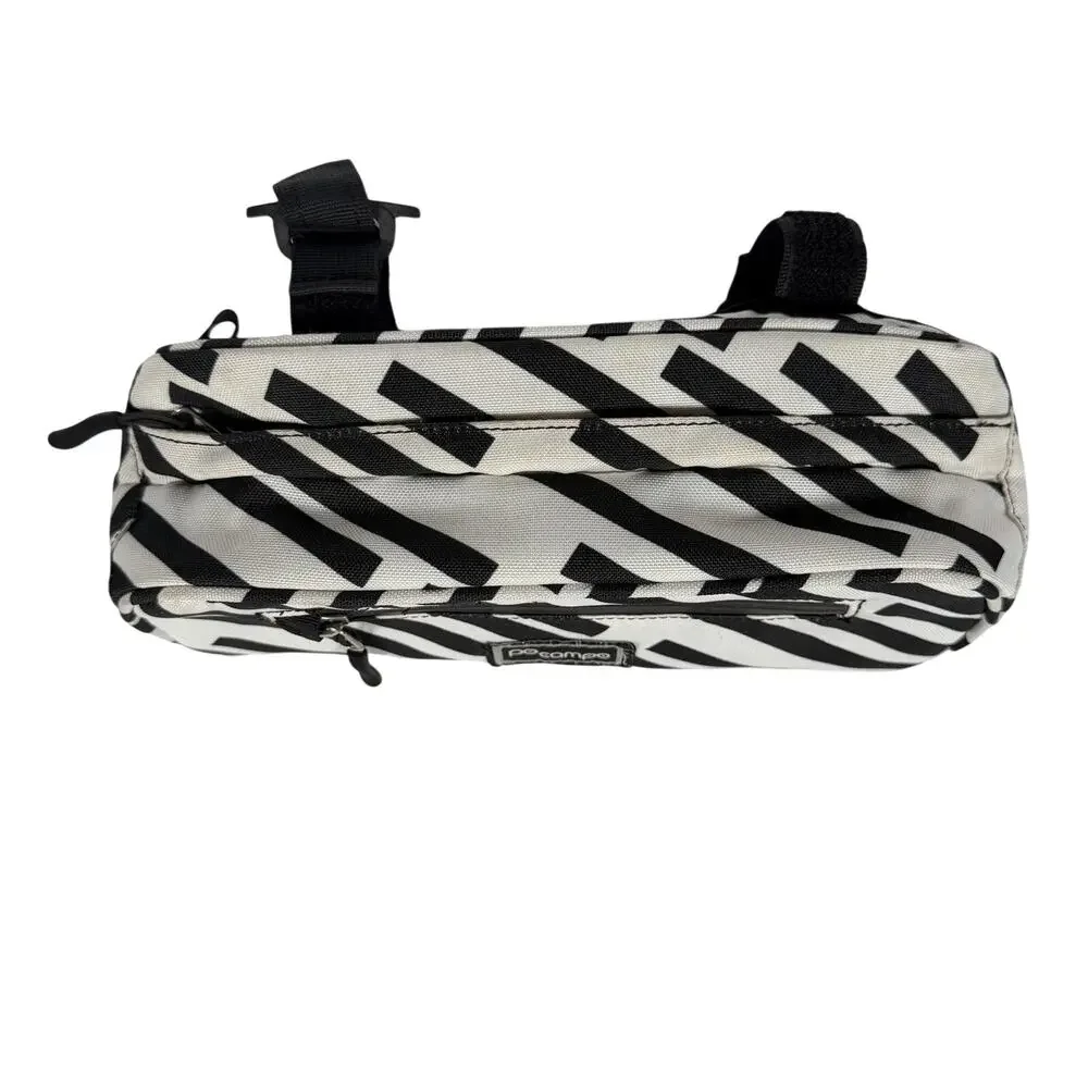 Po Campo Handlebar Bag Medium Black White Stripe Bike Cycling Shoulder Strap