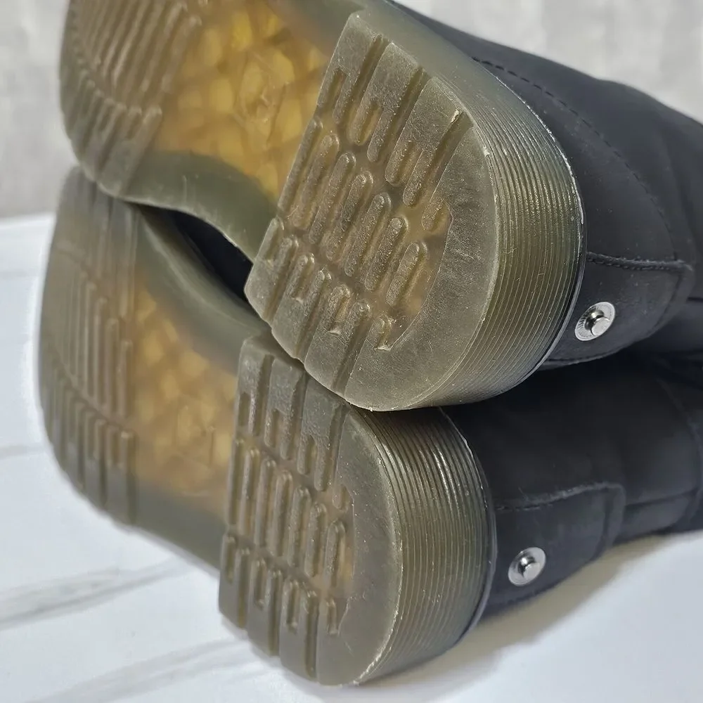 Dr Martens‎ Aimilita Black Sherpa Lined 6 Eyelet Combat Boots Docs Youth UK2 US3