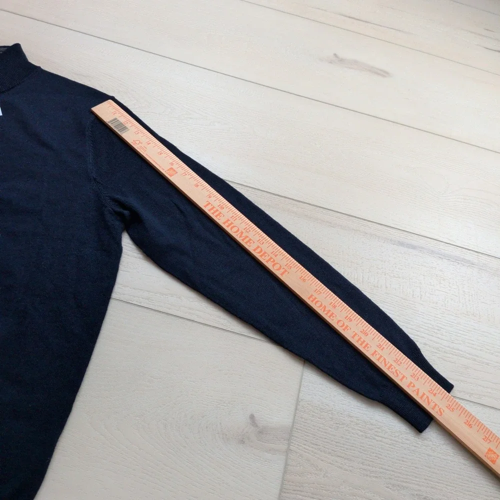NEW Club Room Mens Navy Blue Merino Wool Blend Quarter Zip Sweater Small