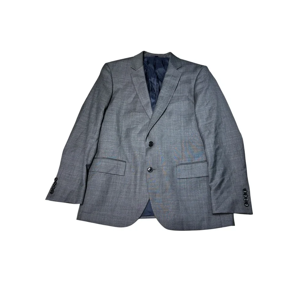 J.Crew Thompson Mens 40S Grey 100% Wool Two Button Suit Jacket Blazer G1730