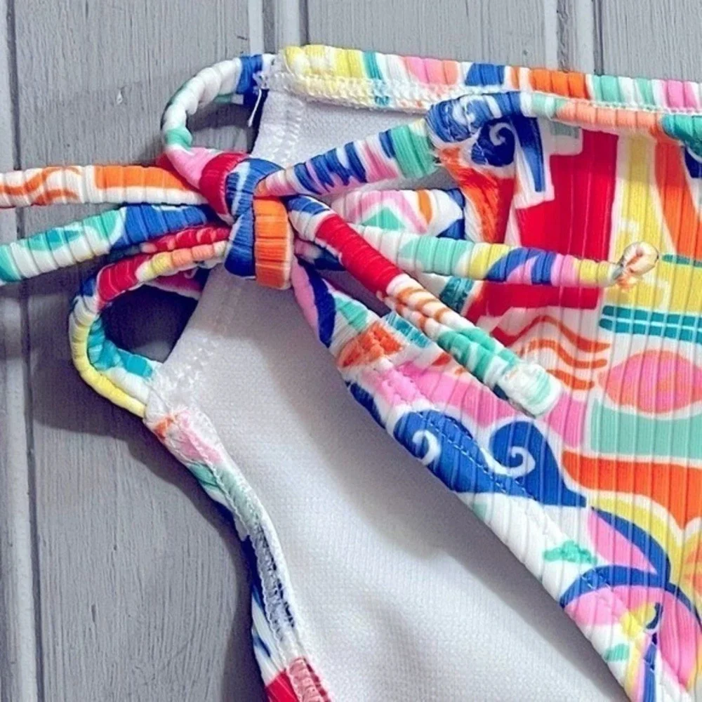 Art Class Tropical Beach Bikini Swim Bottom Girls XL 14 Colorful NWT