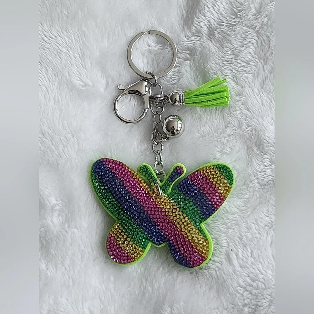 Colorful Butterfly Keychain with Tassel Beautiful Bag Charm
