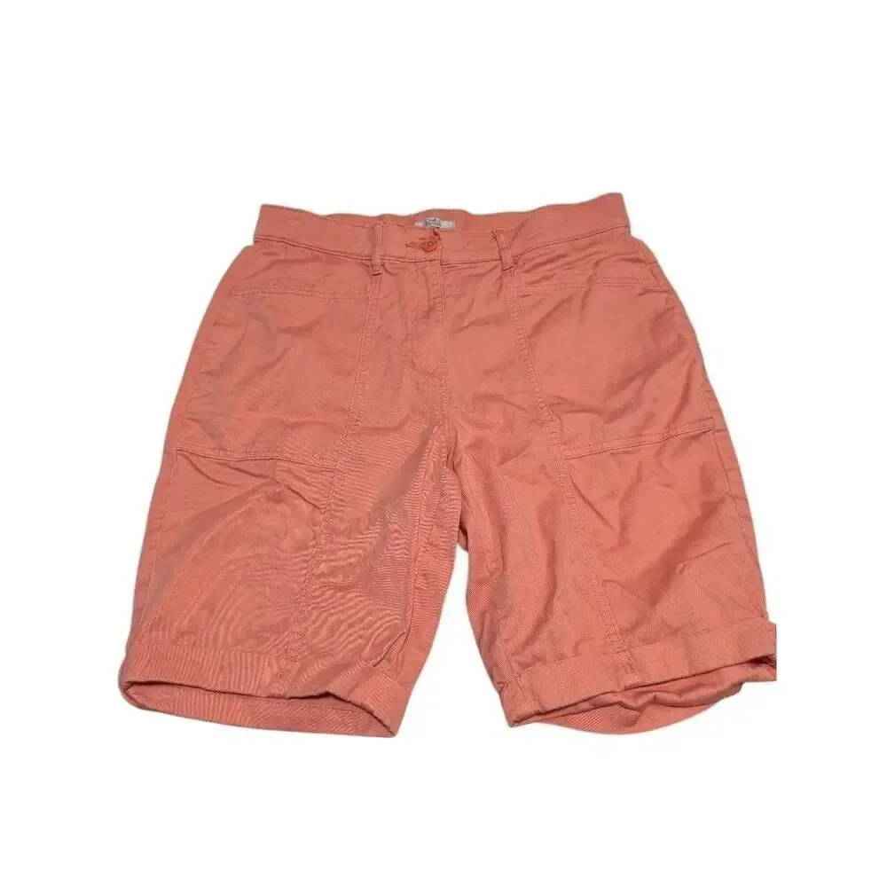 Croft & Barrow Shorts Womens Size 10 Dusty Rose Natural Fit Weathered Stretch Wa