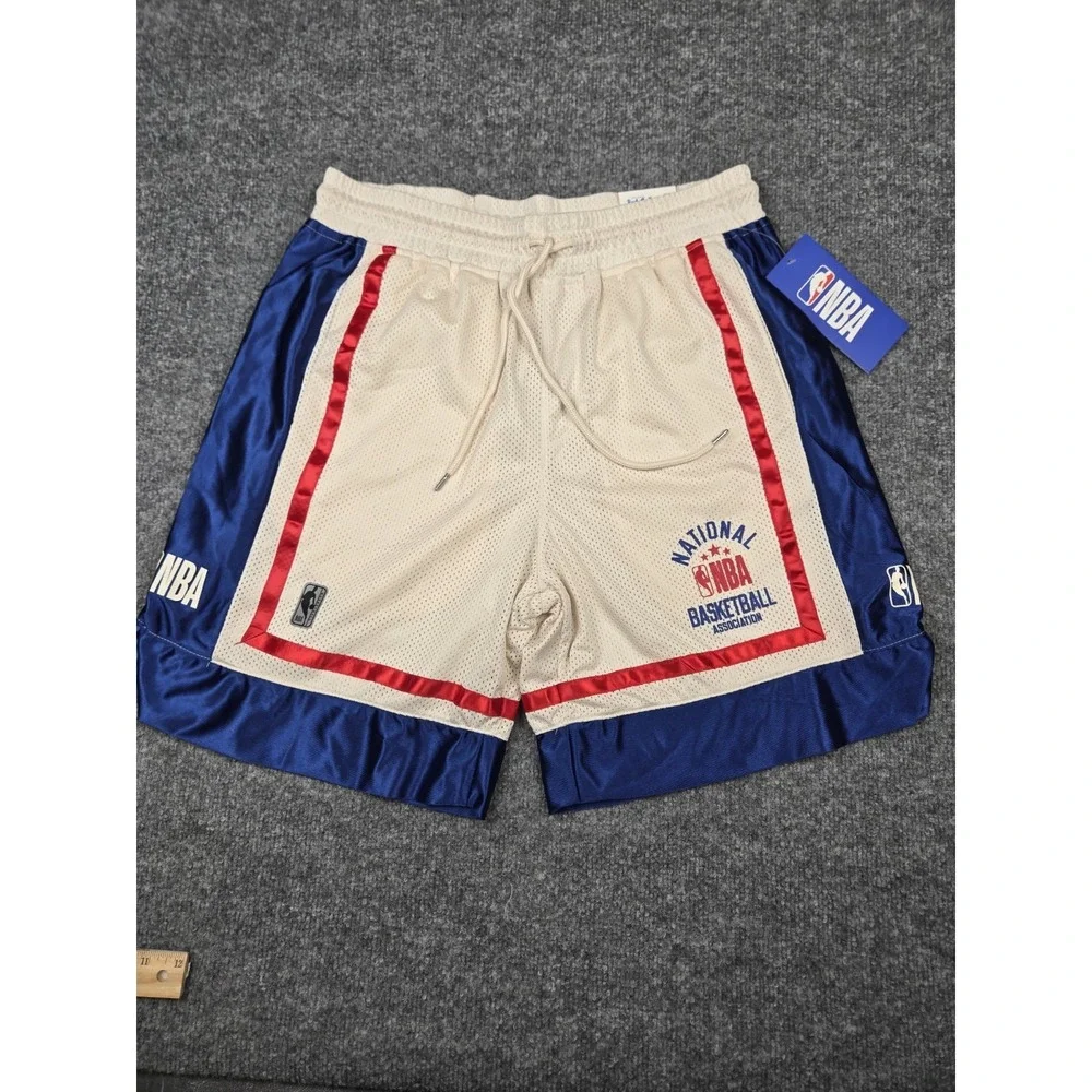 NBA Mens Basketball Shorts Red White Blue Mesh Athletic Size M NWT #1135