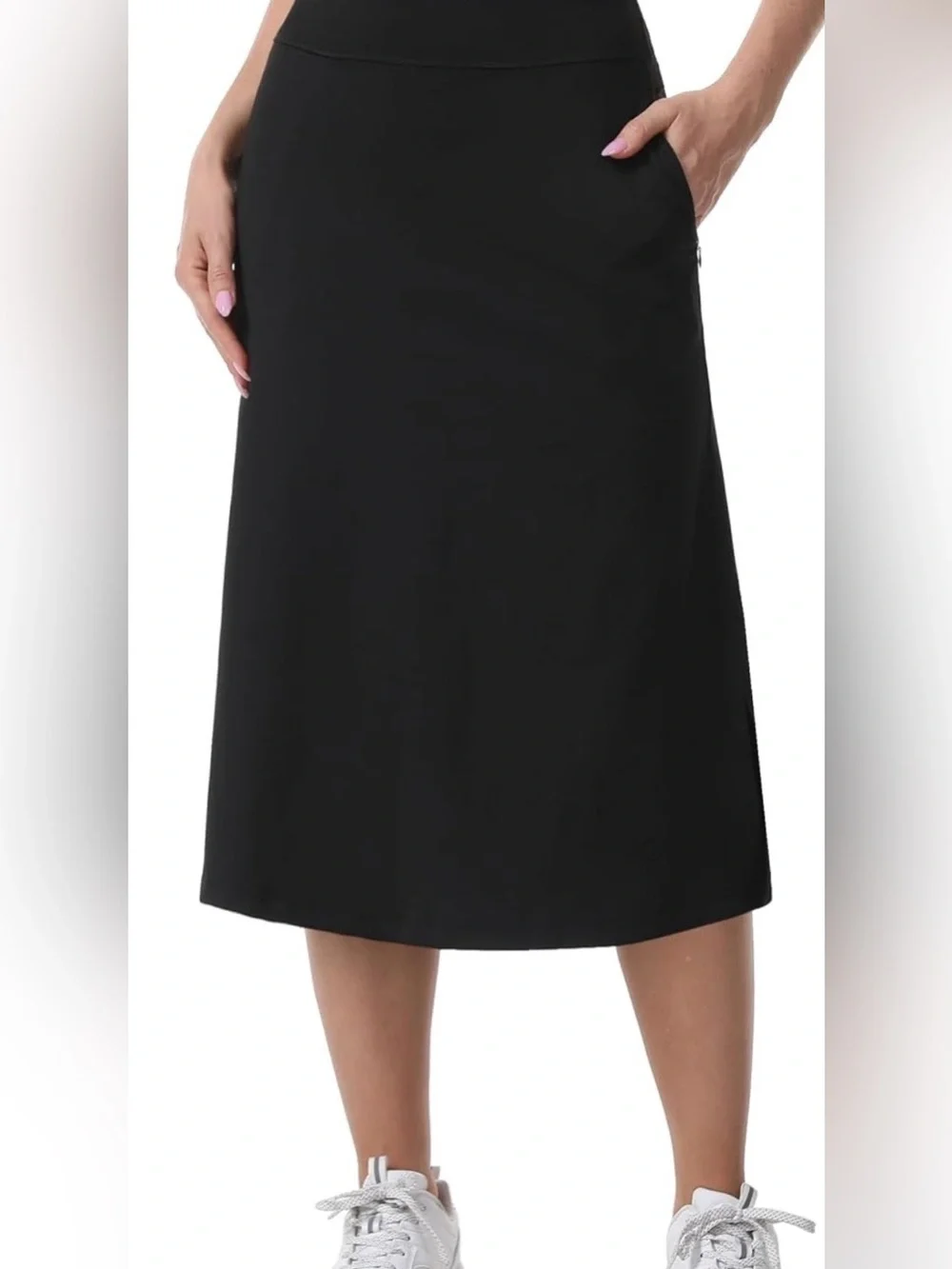Women’s Size XL Modest Long Athletic Skirt Built in Shorts Zipper Pockets NEW