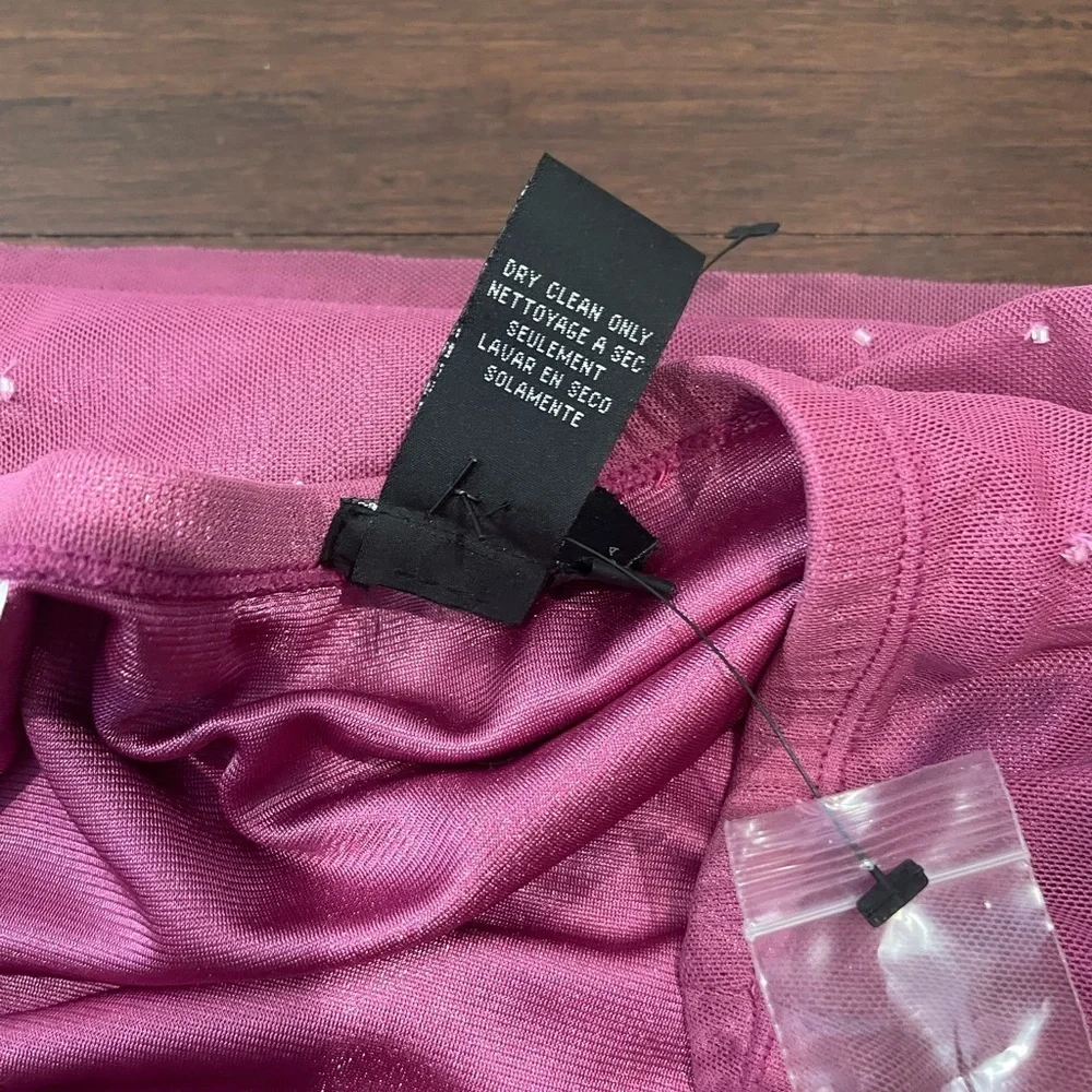 nwt vintage retro bcbg max azria collection pink Embroidered tulle floral Skirt