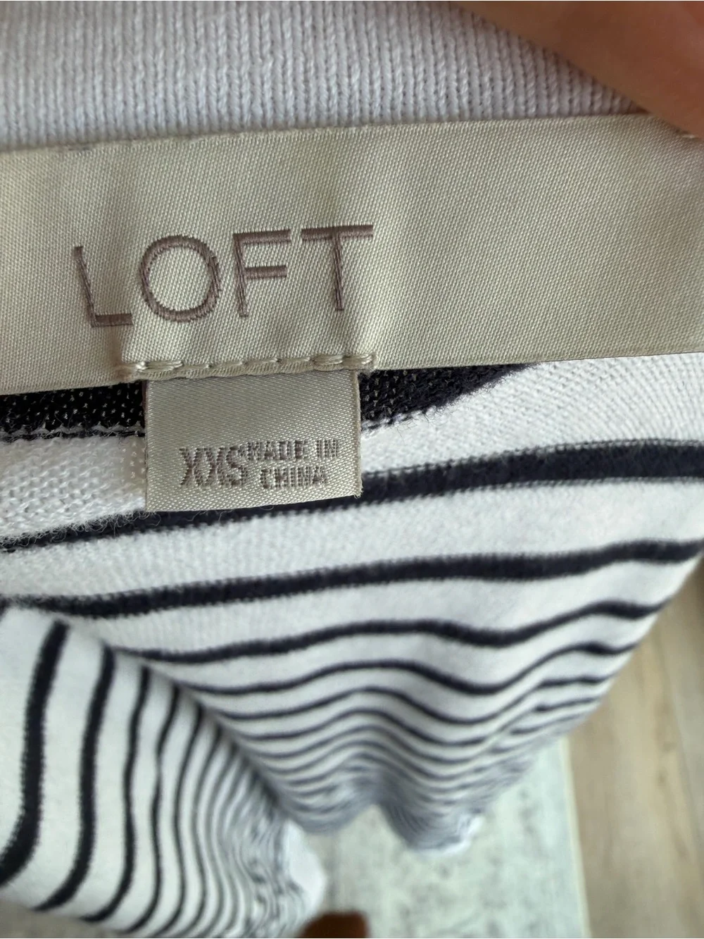 LOFT Striped Short Sleeve Cardigan Sweater Crewneck Button Front French Girl XXS