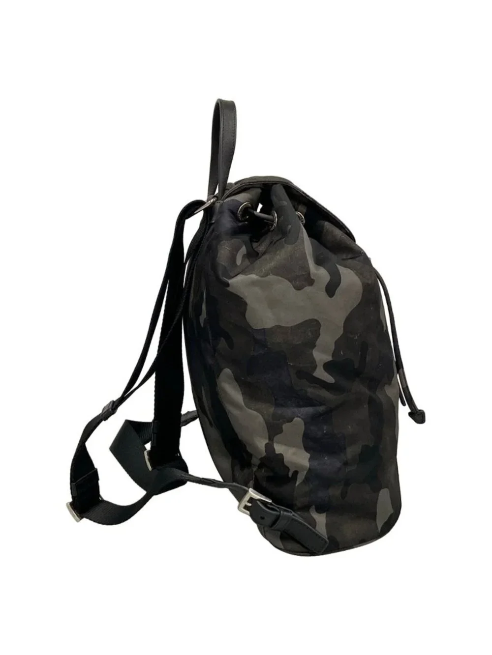 Prada Backpack Khaki Black Camo Leather
